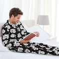 thumbnail image 6 of Naloa Cool Car Men’s Pajamas Set - Long Sleeve Button Down Sleep Shirt and Pajama Bottoms Sleepwear Set-Large, 6 of 7