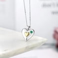 thumbnail image 4 of Gem Stone King Keren Hanan 18K Yellow Gold Plated Silver 2 Heart Love Treasure Pendant Necklace for Women Set with Green Zirconia, 4 of 5