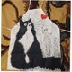 thumbnail image 4 of Delantal para padres e hijos, delantales de cocina con estampado de gato bonito, lino y algodón, 2 uds., 4 of 5