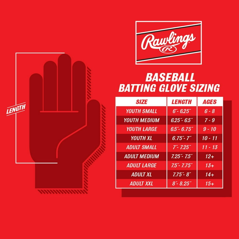 Rawlings Tball Batting Glove, Black (Ages 3-6)