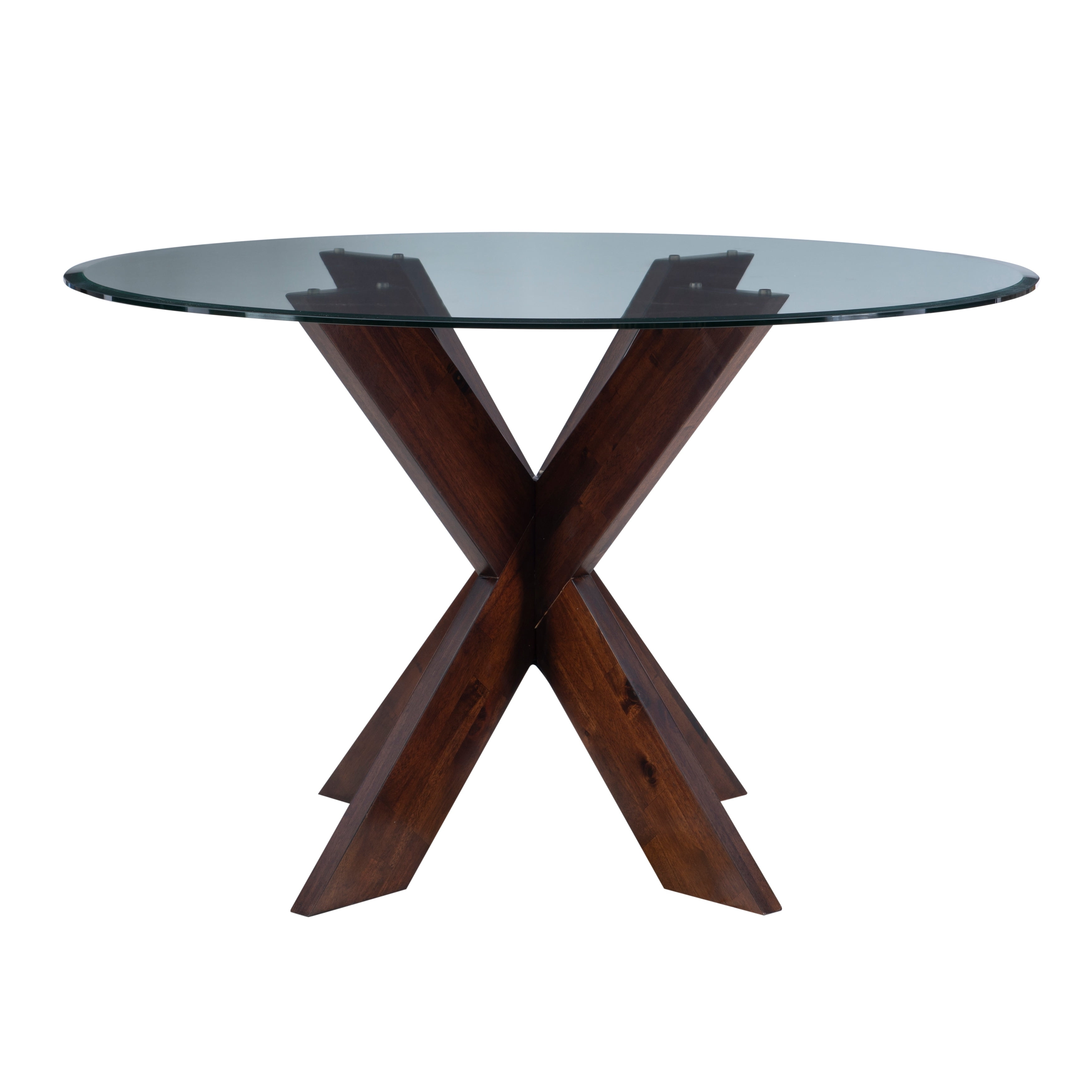 Linon Home Decor Allard X-base Round Glass Dining Table