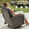 thumbnail image 4 of Unnifurnzi Outdoor Swivel Rocker Patio Chairs-6'' Thick Cushions Outdoor Rocking Chairs with Outdoor Ottoman Small Patio Furniture Set for Deck Porch Garden Balcony Poolside-Gray/Gray, 4 of 7