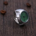 thumbnail image 3 of EeaseMX Reloj de anillo unisex, creativo, elástico, de acero inoxidable, de cuarzo, para hombre, mujer y pareja (verde)., 3 of 7