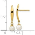 thumbnail image 2 of 14K Yellow Gold Madi K Polished 4mm Freshwater Cultured Pearl Post Earrings (20.5 X 4.37) Made In Spain se3042, 2 of 5