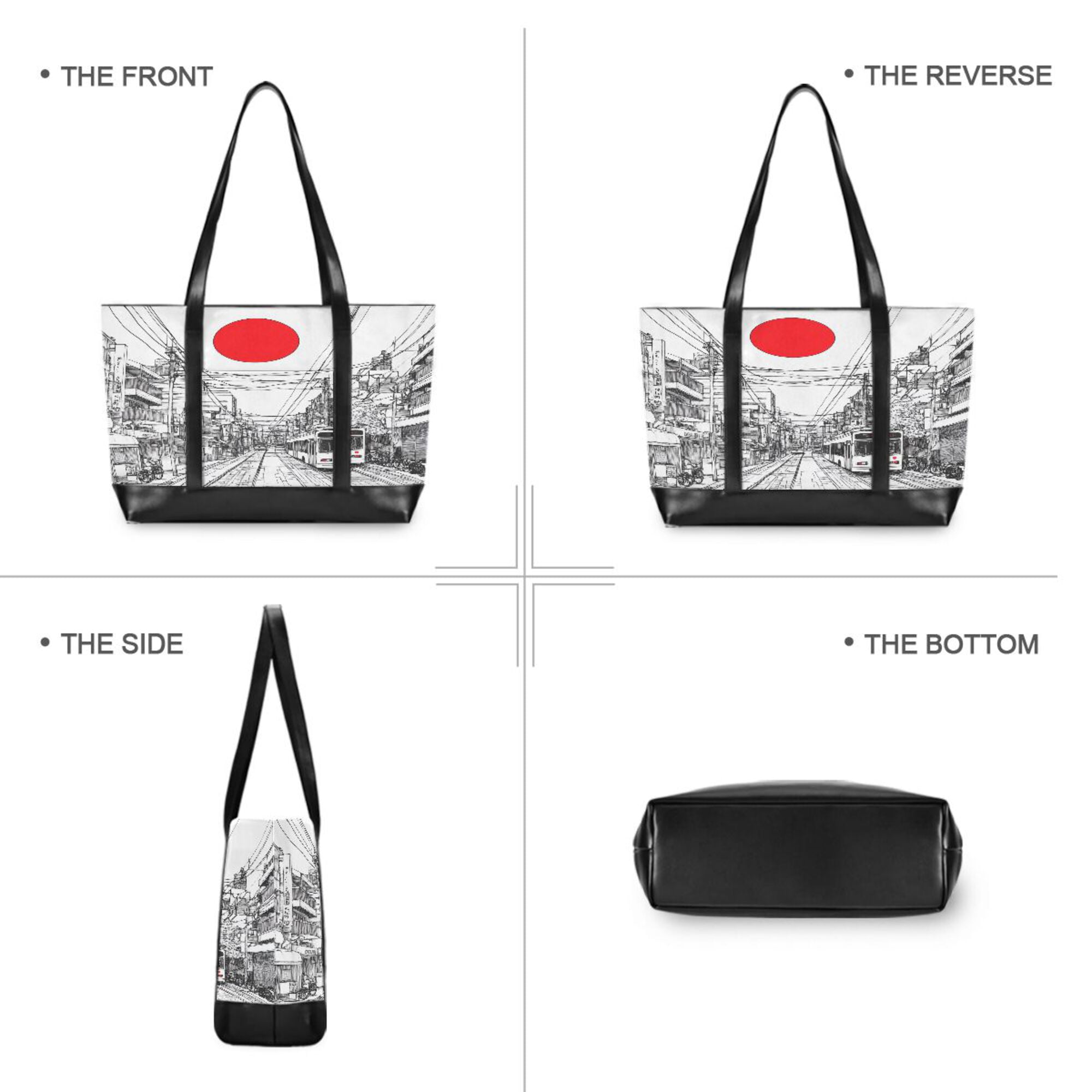 FORMRS Canvas Laptop Tote Bag for Women with 15.6" Computer Compartments Shoulder Handbag, White Streets