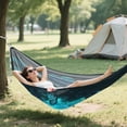 thumbnail image 6 of Hanging Hammock Portable Travel Camping For Outdooor Beach Camping Hiking Fluorescent Cyan, 6 of 8