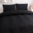 thumbnail image 4 of Synthetic Duvet Cover, 100% Washed Microfiber 3-Piece Bedding Synthetic Duvet Cover Set, Solid - Soft and Breathable - Grey, 4 of 7