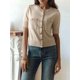 thumbnail image 5 of Cárdigan de Otoño para Mujer, y Elegante, con Doble Bolsillo y Botones Metálicos, de Punto y Cuello Redondo. Caqui S, 5 of 7