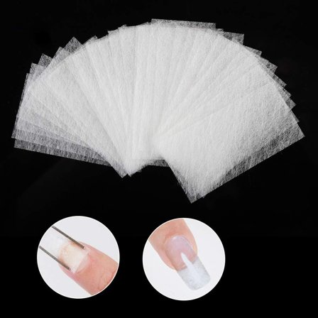 50 Pieces Fiberglass Nail Extension Fiber Silk Fiberglass Edge Nails Silk Extension Strip Fiberglass Extension Nails Gel Kit for DIY Nail Art Home and Salons