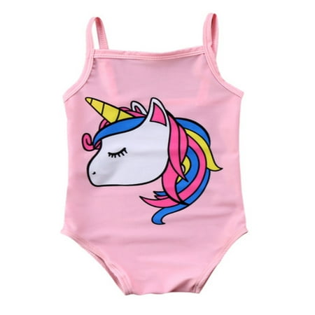 Bilo Baby Girl Unicorn Print One-Piece Swimsuit Beachwear Bathing Suit 3 Colors (100/18-24 Months,
