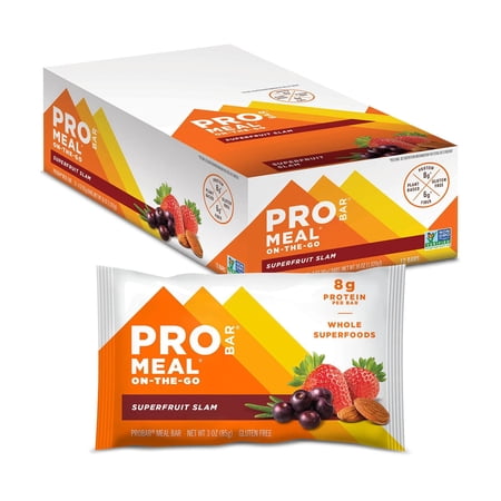 PROBAR - MEAL Bar, Superfruit Slam - Natural Energy, Non-GMO, Gluten-Free, Plant-Based Protein, 12 Count