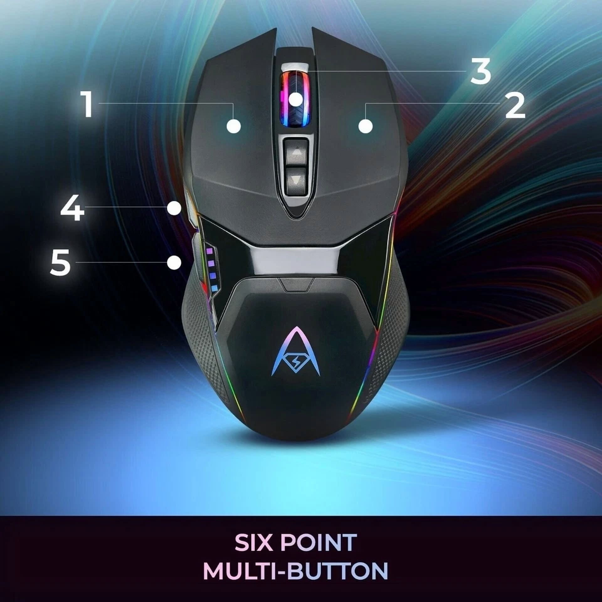 CIRCLE- Wired Usb Rgb Illuminated Gaming Mouse Adjustable Weight 6 Level Dpi