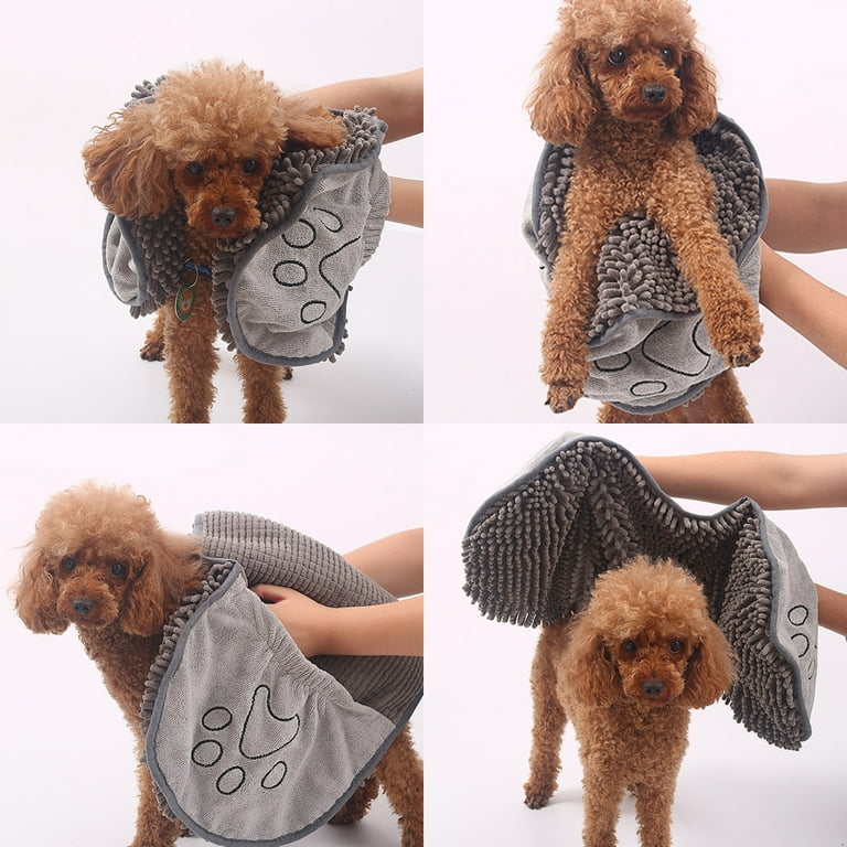 Dog Towels For Drying Dogs Heavy Duty Soft Microfiber Bath Towel Quick Drying Machine Washable grey
