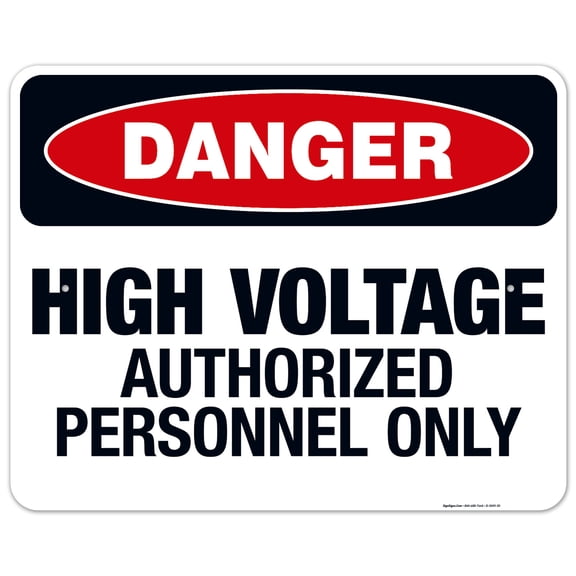 Danger High Voltage Authorized Personnel Only Sign, OSHA Danger Sign, 24x30 Aluminum