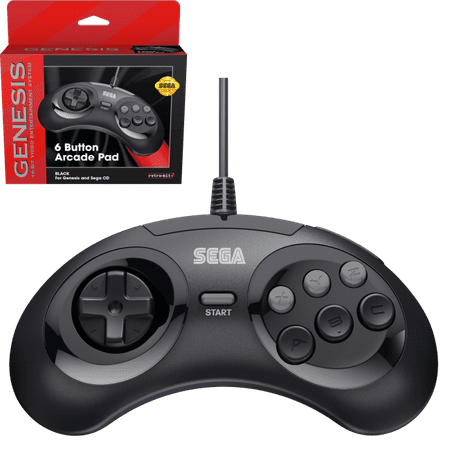 Retro-Bit Official Sega Genesis Controller 6-Button Arcade Pad -