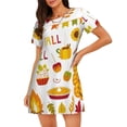 thumbnail image 1 of Fotbe HAPPY FALL Y'ALL Bata de Dormir para Mujer con Estampado, Camisón de Algodón de Manga Corta, Ropa de Dormir Casual, 1 of 6