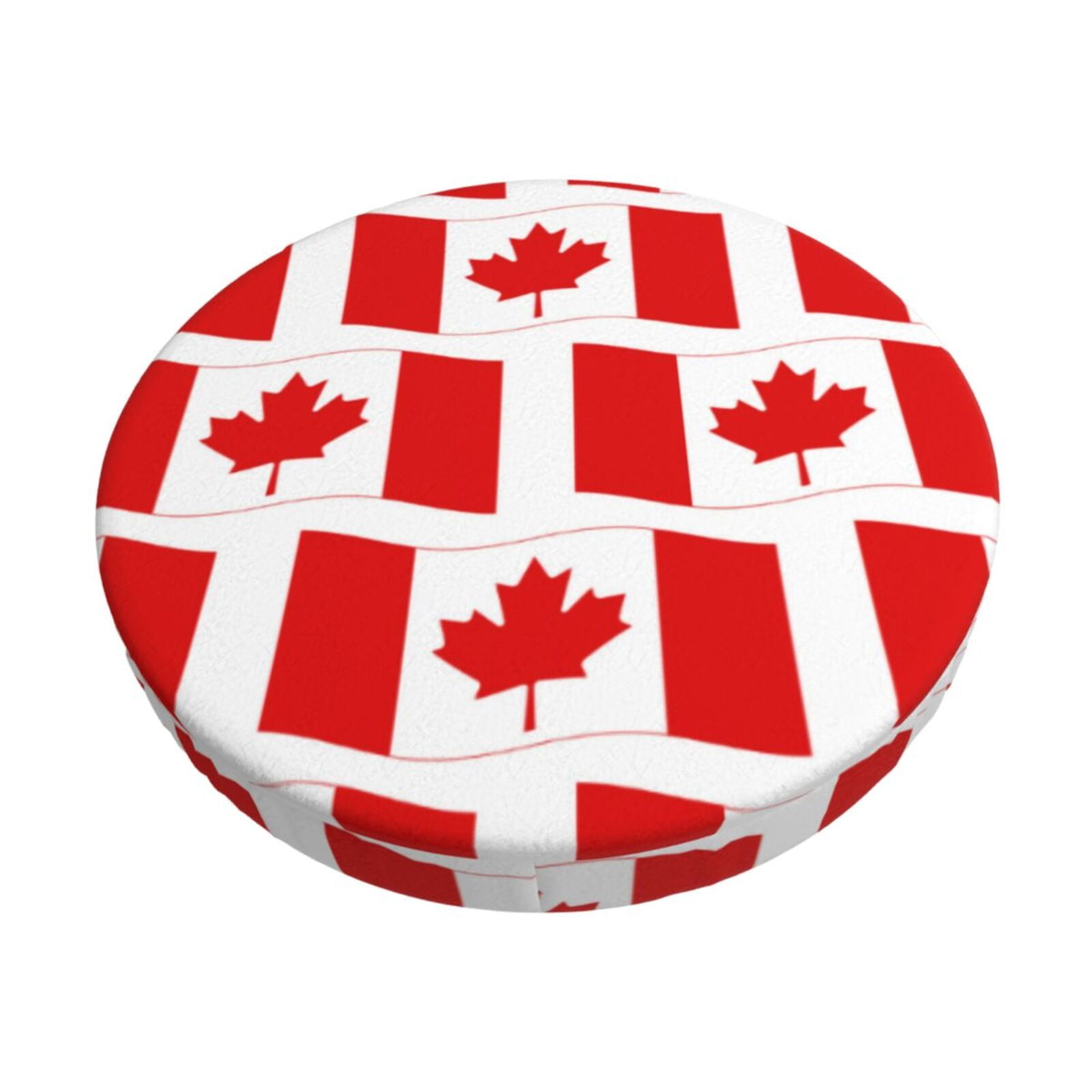 Easygdp Canada Print Easy To Install Bar Stool Covers&Stool Covers Round&Elastic Stool Cover, Barstool Covers,Washable&Bottom With Elastic Edge-14 inch