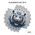 thumbnail image 3 of Placemats Set of 6, 3D White and Blue Tiger Place mats for Dining Table Indoor/Outdoor, Cute Heat Resistant Washable Table Mats(18" x 12"), 3 of 8