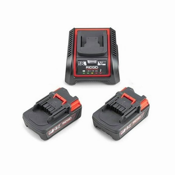Ridgid 632-66013 Battery & Charger Kit with Advanced Lithium Battery - Set of 2