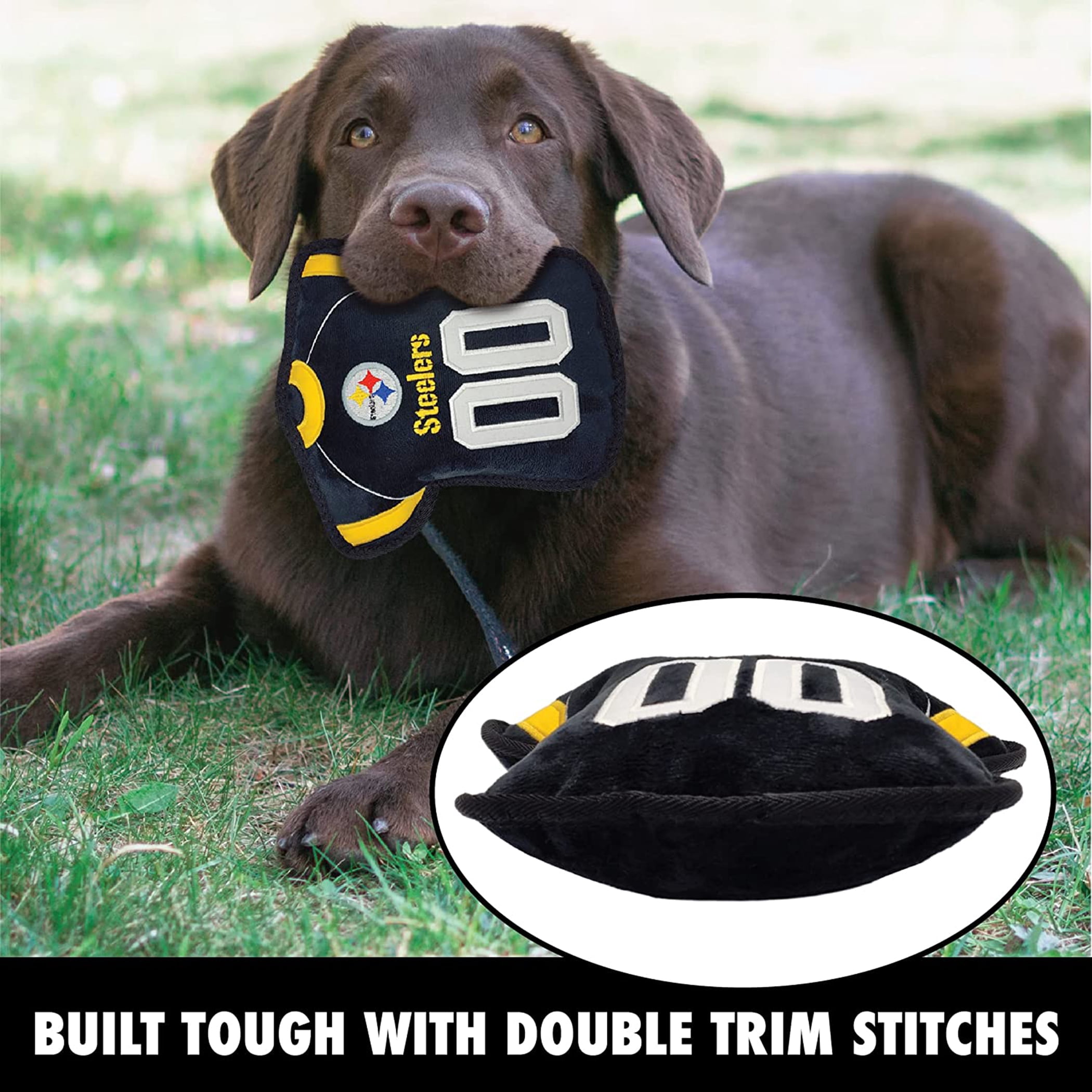 NFL Tough Jersey Pet Dog Toy Premium Quality with Built-in Squeaker Chew Toy