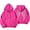 Hot Pink, variant on felwors Long Sleeve Zip-Up Rhinestone Angel Wing Hoodie Oversized Embellished Sweatshirt for Women Evening Casual Hot Pink for Size XL