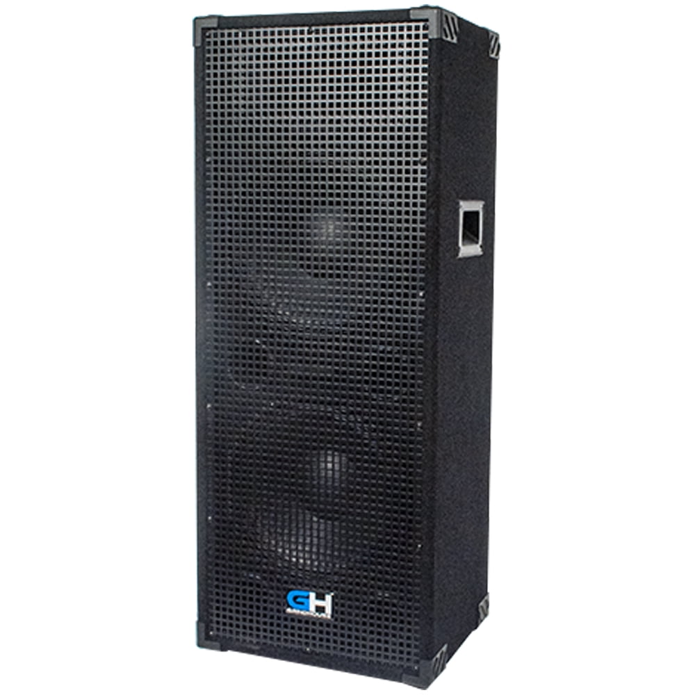 GH212L - Pair of Passive Dual 12 Inch 2-Way PA/DJ Loudspeaker Cabinets - 2500 Watt Full Range PA/DJ Band Live Sound Speakers