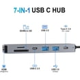 thumbnail image 2 of USB C Hub HDMI Adapter for MacBook Pro/Air,7 in 1 USB C Dongle with HDMI, SD/TF Card Reader, USB C Data Port,100W PD, and 2 USB 3.0 Compatible for MacBook Pro/Air, Dell XPS, Lenovo Thinkpad., 2 of 9
