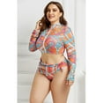 thumbnail image 4 of Ensemble Bikini String Taille Haute à Manches Longues avec Fermeture Éclair pour Femmes 3 Pcs, 4 of 6