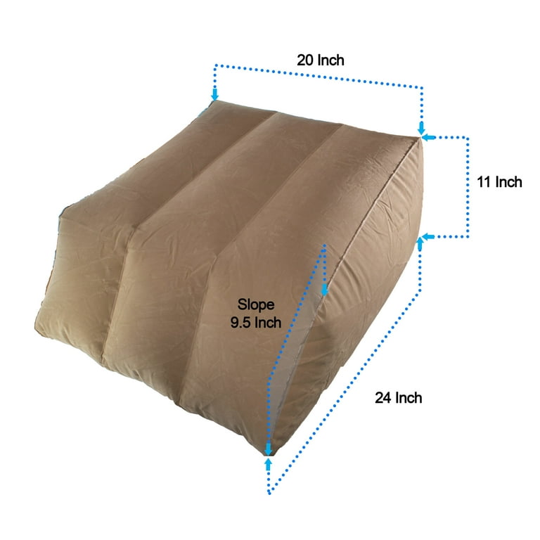 Elevating Inflatable Leg Rest Lifter Wedge - Bed Pillow Wedge Ramp Cushion, Size: Tan - Firm, Beige