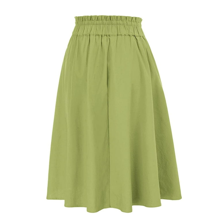 JDEFEG 80S Skirt Women Elastic High Waist Boho Maxi Skirt Casual Drawstring A Line Long Skirt Plus Size Leotard with Skirt Shorts Skirts for Women