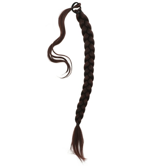 HOMEMAXS Braided Ponytail Extension for Women Dark Red High Temperature Silk Easy Wear Long Hair Inches