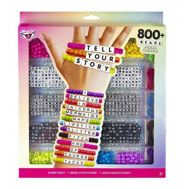 Fashion Angels DIY Tell Your Story Alphabet Bead Case (12355). 800+  Colorful Charms and Beads. Screen-Free Arts and Crafts and Jewelry Making.  Great