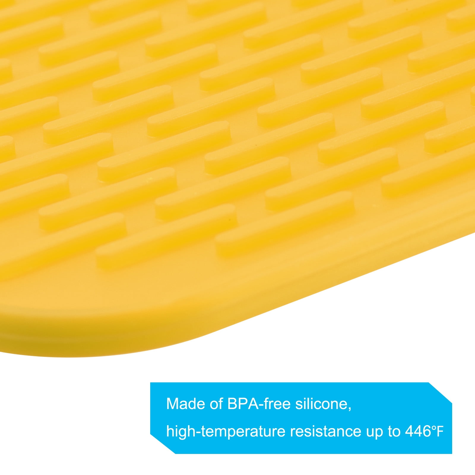 Unique Bargains Silicone Kitchen Counter Dish Drying Mat Under Sink Drain Pad Non-Slip Yellow