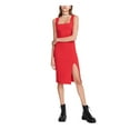 thumbnail image 3 of Betsey Johnson Robe Fourreau Midi Sans Manches Extensible Rouge à Encolure Carrée pour Femmes G, 3 of 3