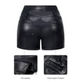 thumbnail image 6 of Giolshon Women Casual Faux Leather Shorts High Waist Stretch Slim Spring and Summer Fashion Motorcycle Bike Short, 6 of 6