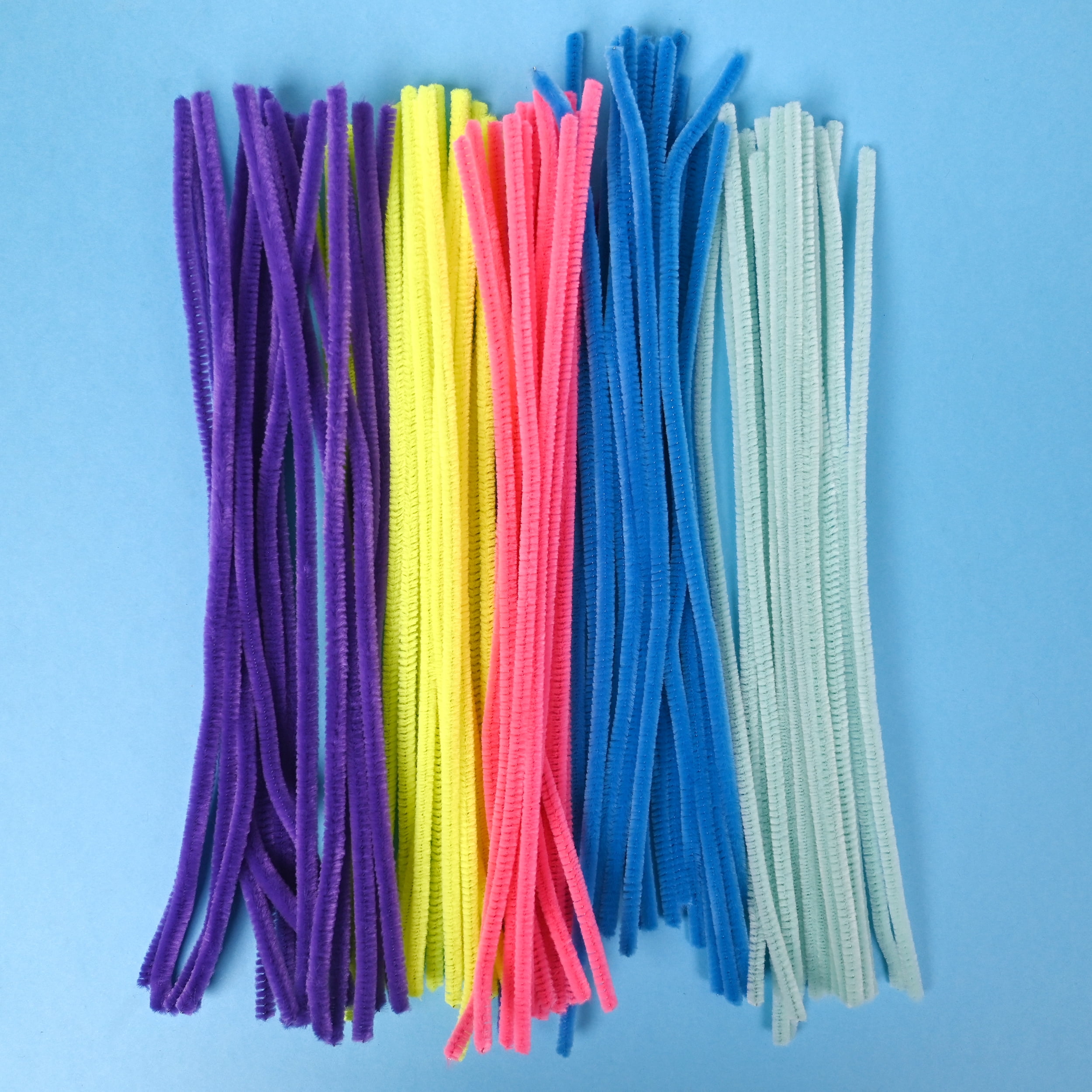 Hello Hobby Fuzzy Sticks Neon Multicolor Chenille Stems for Kids Crafts and DIY Projects 100 Count
