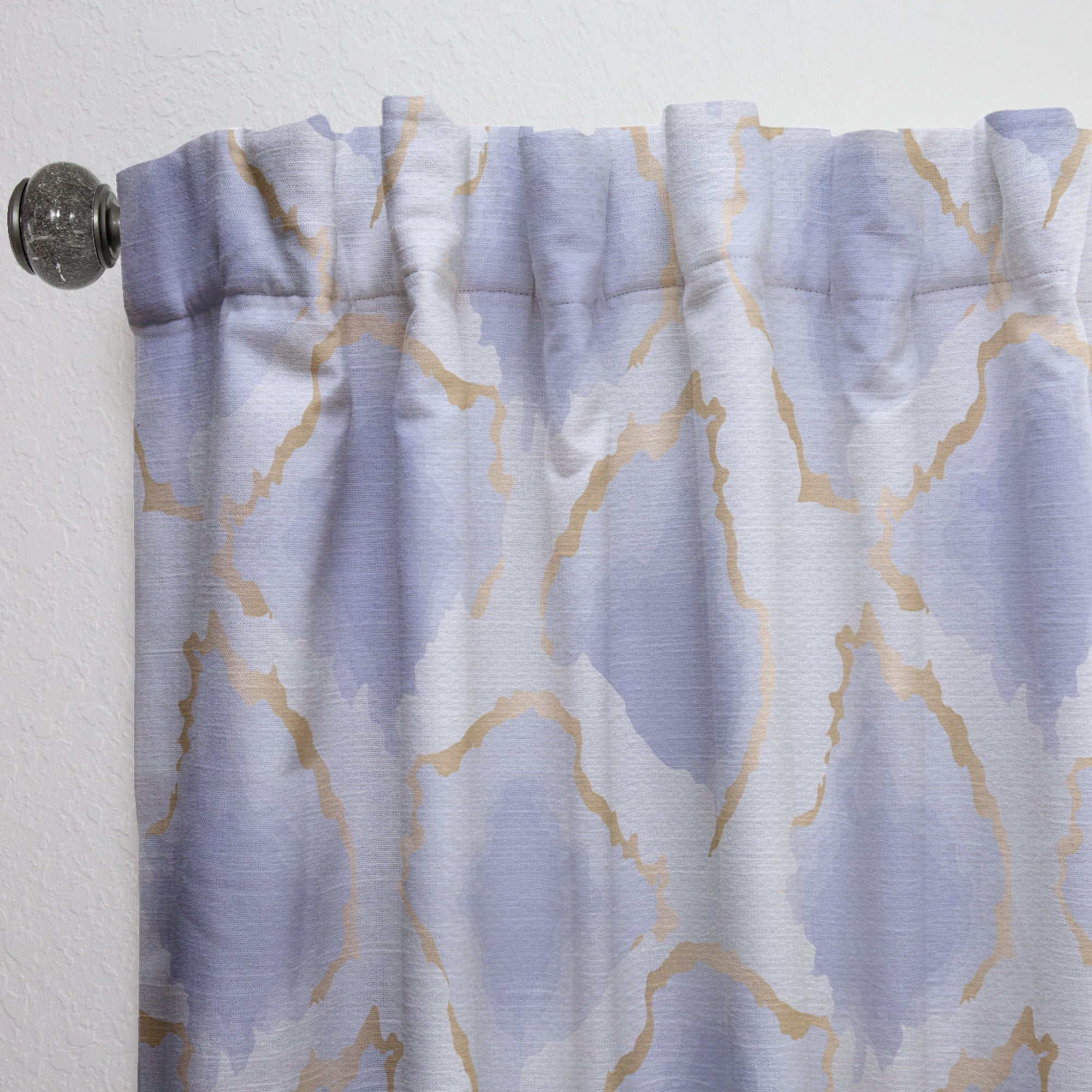 Designart 'Pastel Gold and Blue and Abstract Shapes Pattern' Mid-Century Modern Curtain Panel