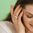 thumbnail image 4 of Enso Rings Stackable Braided Silicone Wedding Ring â€“ Hypoallergenic Unisex Stackable Wedding Band â€“ Comfortable Minimalist Band â€“ 2.5mm Wide, .8mm Thick (Turquoise, Size 5), 4 of 4