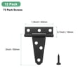 thumbnail image 3 of Uxcell 12-Pack Iron T-Strap Shed Door Hinges, 2 Inch Tee Hinge Wrought Hardware with Screws for Yard Barn Door [Black], 3 of 6