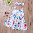 thumbnail image 3 of Diconna Robe Sans Manches pour Filles Imprimée avec Bandeau Élégant Jupe Coupe Ajustée Cool, 3 of 7