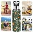 thumbnail image 7 of Yayeee 20oz Insulated Water Bottle Double Wall Stainless Steel with Flip Straw Lid, Orange Flowers, 7 of 7