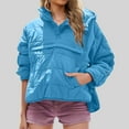 thumbnail image 2 of RQYYD Women's Quilted Pullover Puffer Jacket Oversized Long Sleeve Hooded Coats Winter Warm Lightweight Outwear with Pocket, 2 of 7
