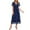 Blue, variant on Jamsmile Womens Dress Summer Mesh Embroidery Lace Bright Silk V Neck Mid Length Dresses Elegant Ladies Formal Sheath Chic Clothes