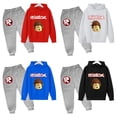 thumbnail image 1 of juego periférico niños con capucha pantalones de manga larga conjunto moda tendencia suéter sudadera pantalones casuales regalos de cumpleaños, 1 of 5