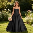 thumbnail image 5 of Shihyeh Girls Strapless Satin Ball Gown With Bow Flower Girl Dress For Wedding Bridesmaid Pageant Birthday Party Floor Length A-Line Dress For Kids Teens, 5 of 9