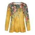 thumbnail image 5 of My Items Ordered by Me Recently Thin Long Sleeve Shirts Women Pleated Round Neck Top Print Long Sleeved shirt, 5 of 5