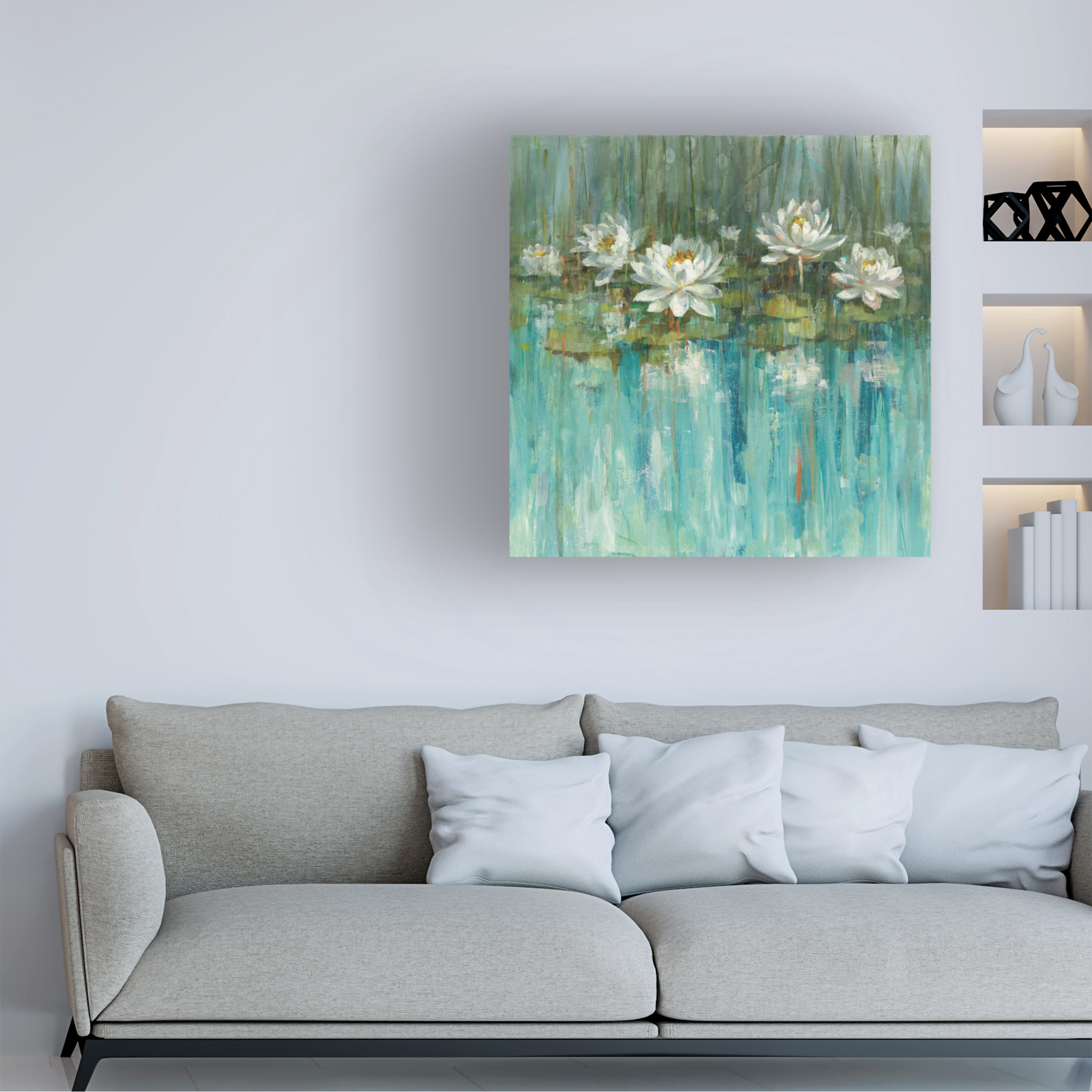 Danhui Nai 'Water Lily Pond Painting' Canvas Art