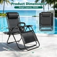 thumbnail image 2 of WASUHE Zero Gravity Recliner Chair Set of 2, Foldable Outdoor Lounge Chair with Cup Holder, Adjustable Patio Chair for Beach, Pool, Patio, Black, 2 of 9