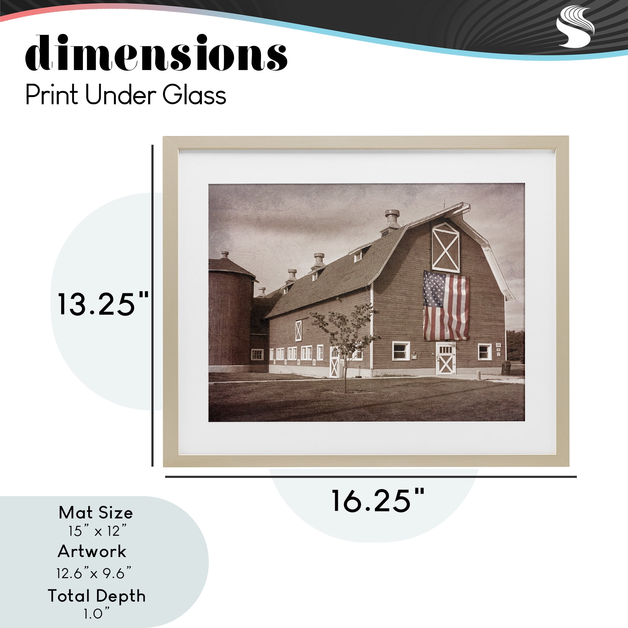 Stupell Industries Rural America Barn Birch Framed Print Under Glass, design by Marcus Prime