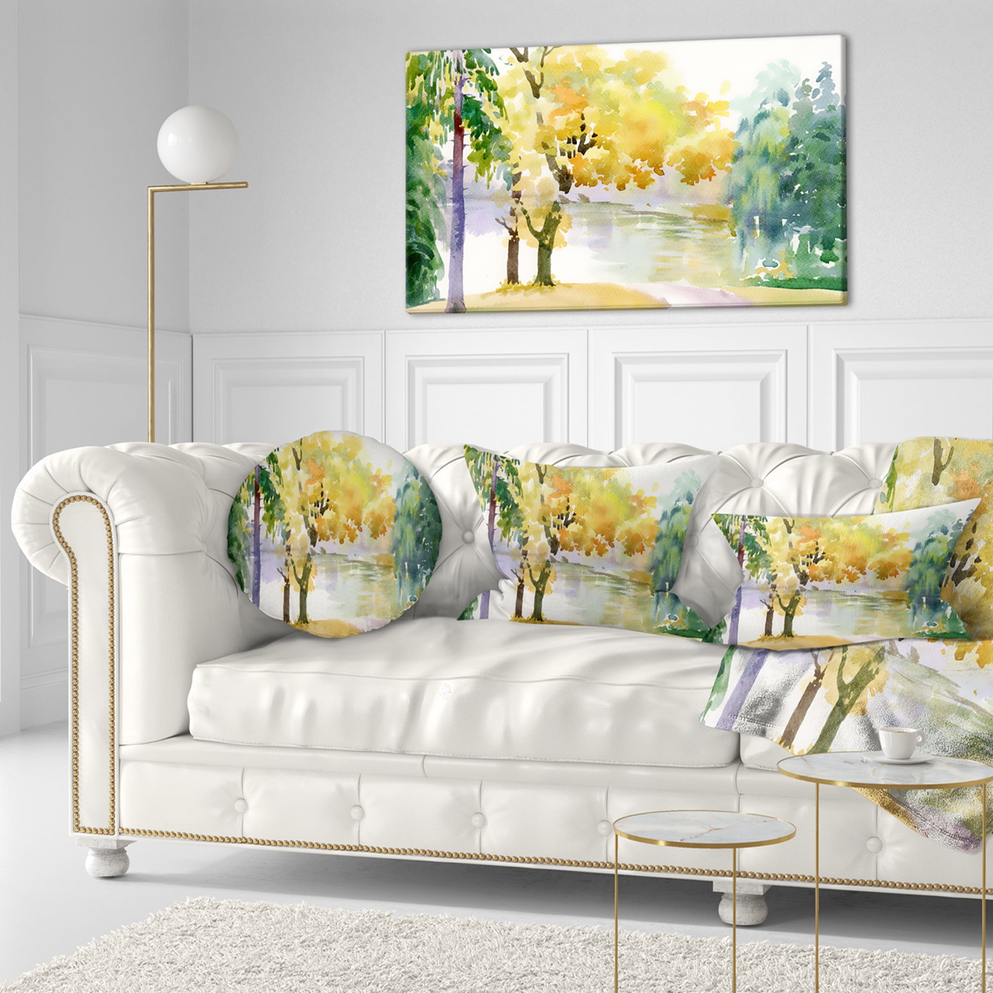 Designart 12" x 20" Multi-color Polyester Throw Pillow